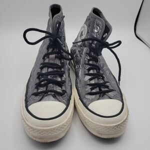 Converse Chuck 70 Hi Top Womens 7 Quilted Stars Gunmetal Gray Sneaker Shoe